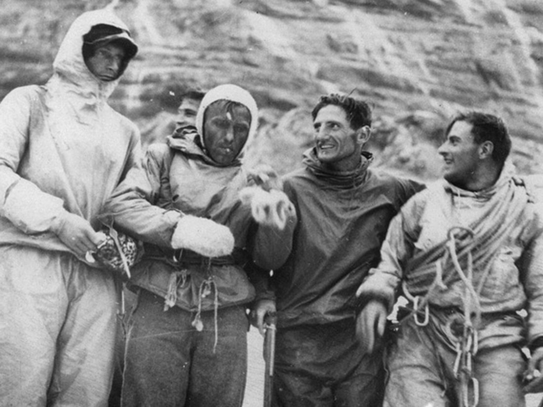 Andreas Heckmair, Ludwig Vorg, Fritz Kasparel ed Heinrich Harrer